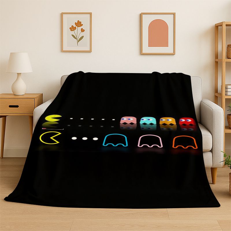 Retro Gaming Lounge - Retro P-Pacman Game Soft Flannel Throw