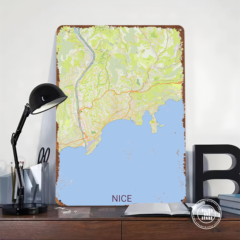 Map of Nice France Printed Pos - Retro Gaming France 评论和价格