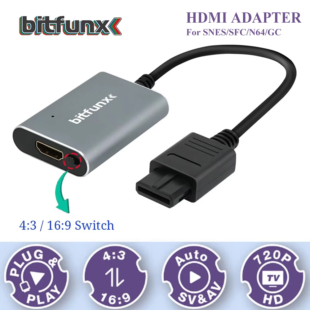 Bitfunx 720P Svideo / AV To HD - Retro Gaming Nintendo 评论和价格