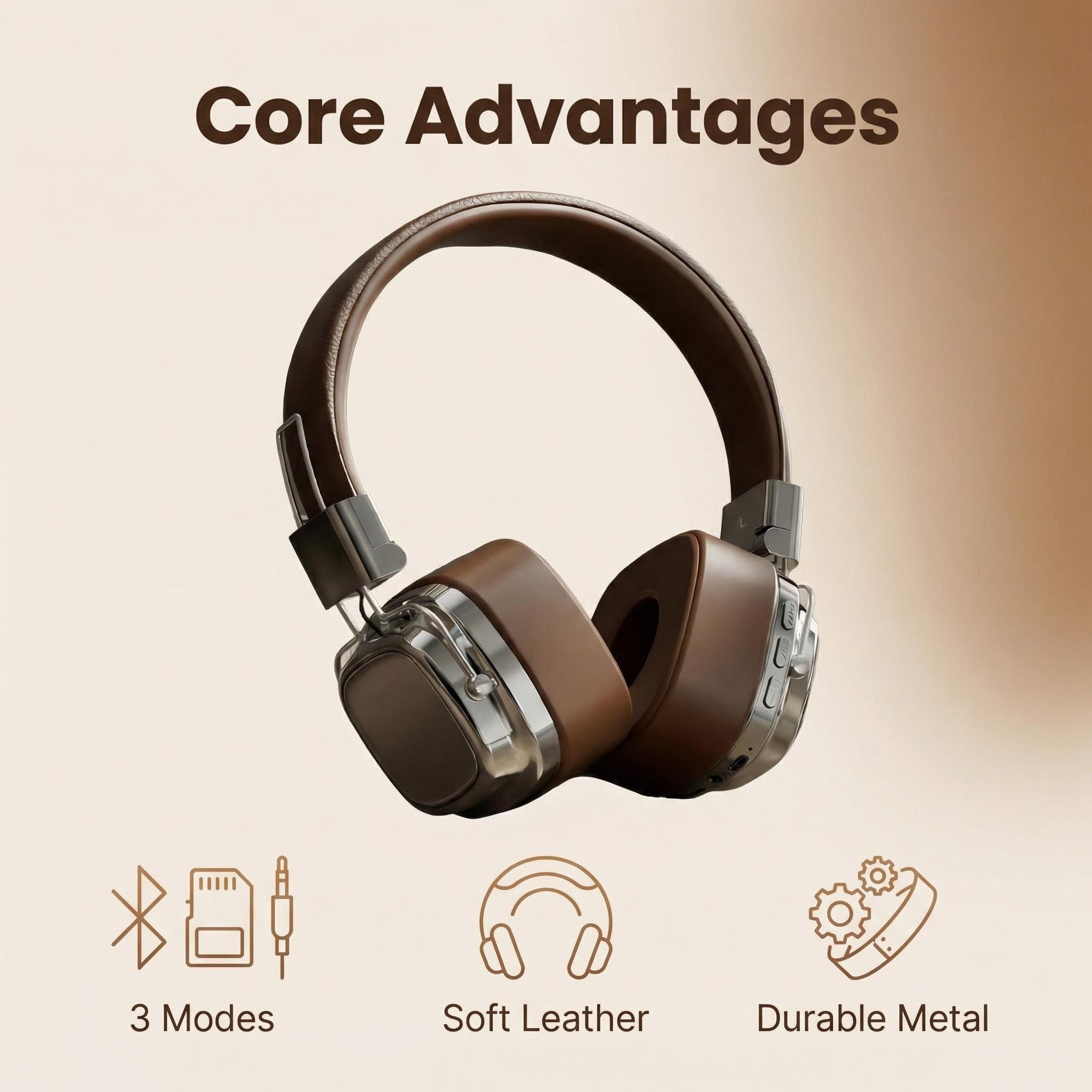 Retro Leather Over-ear Headpho - Retro Gaming On Phone 评论和价格