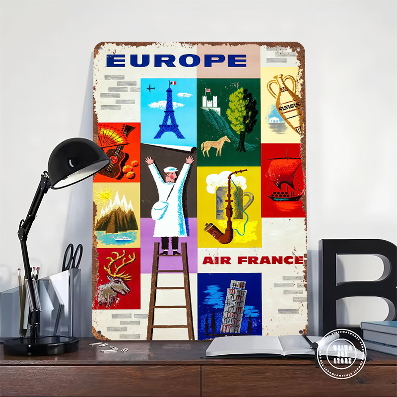 Europe Air France Travel Metal - Retro Gaming France 评论和价格